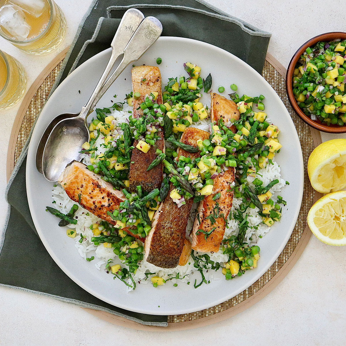 Pan Fried Salmon - with Mango and Asparagus Salsa | Harris Farm Online
