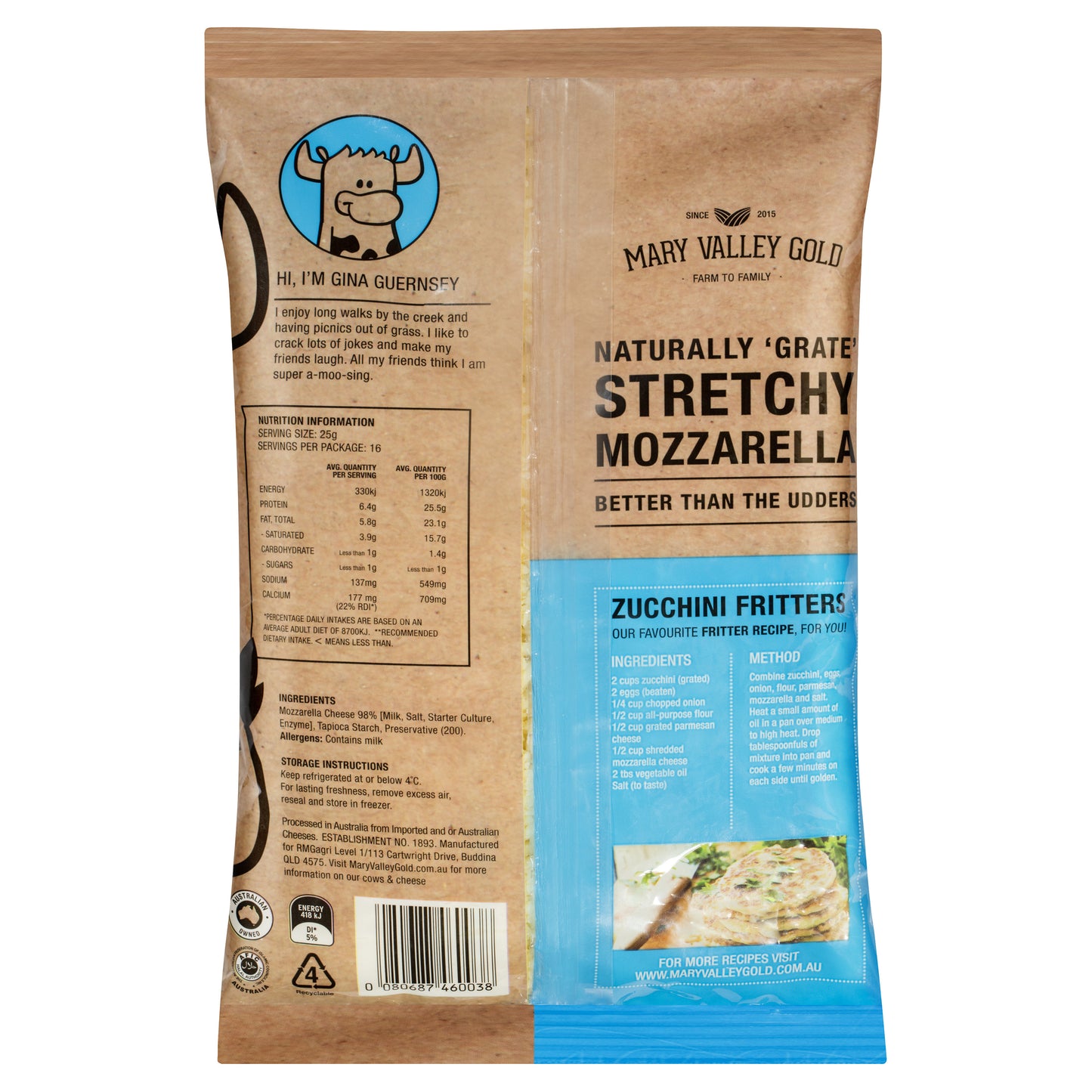 Mozzarella - Shredded (400g) Mary Valley