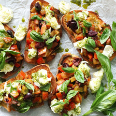 Imperfect Tomatoes and Black Olive Bruschetta | Harris Farm Online