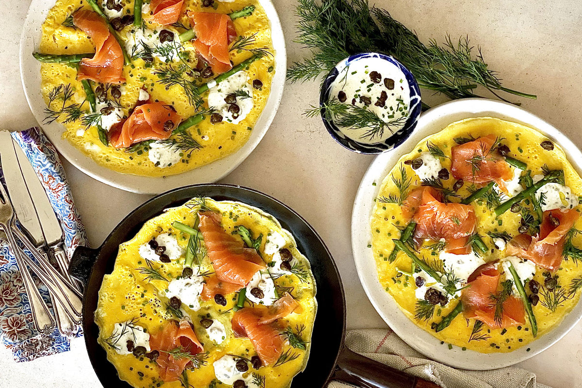 Smoked Salmon Omelettes - with Capers Dill and Garlic Cream Cheese | Harris Farm Online