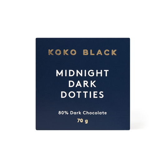 Koko Black Midnight 80% Dark Chocolate Dot Cube | Harris Farm Online