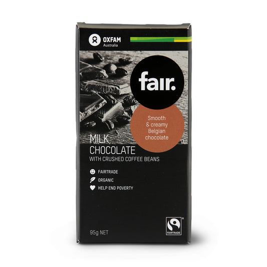 Oxfam - Chocolate Belgian Milk - Crushed Coffee Bean (95g)