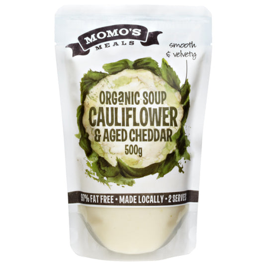 Momo Cauliflower And Aged Cheddar Organic Soup 500g , Frdg3-Meals - HFM, Harris Farm Markets
