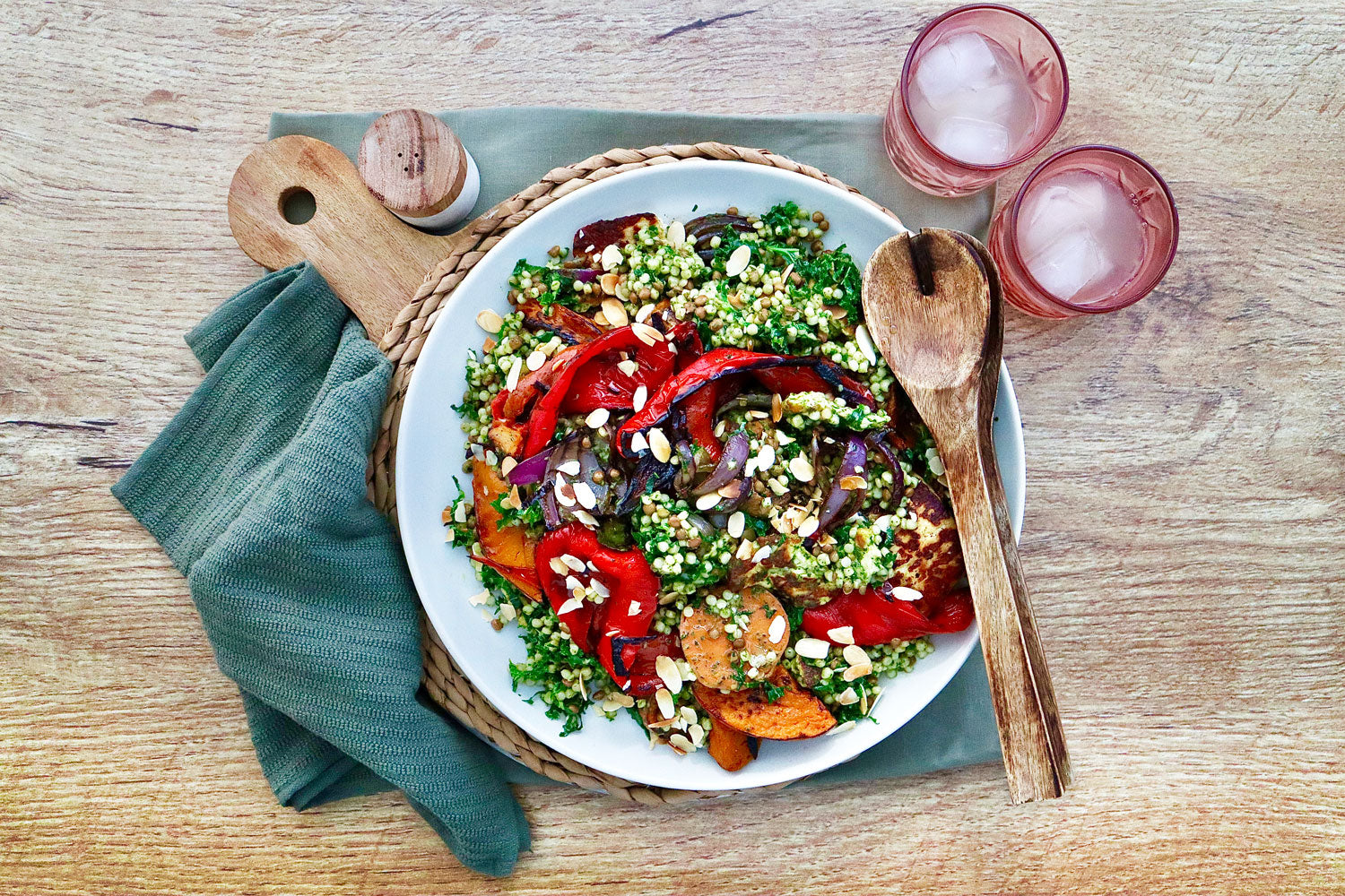 Roasted Vegetable Salad - with Grilled Halloumi and Salsa Verde | Harris Farm Online