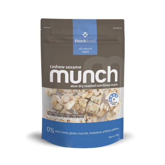 Cashew Sesame 140g Thinkfood Munch , Grocery-Nuts - HFM, Harris Farm Markets
