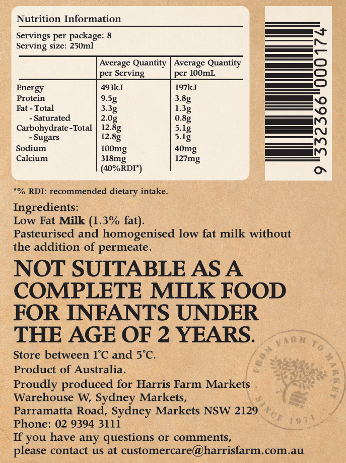 Perfection Milk Lite Cream Bottle 2L , Frdg2-Dairy - HFM, Harris Farm Markets
 - 2