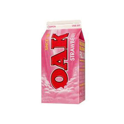 Oak Milk Strawberry Ctn 600ml , Frdg2-Dairy - HFM, Harris Farm Markets
