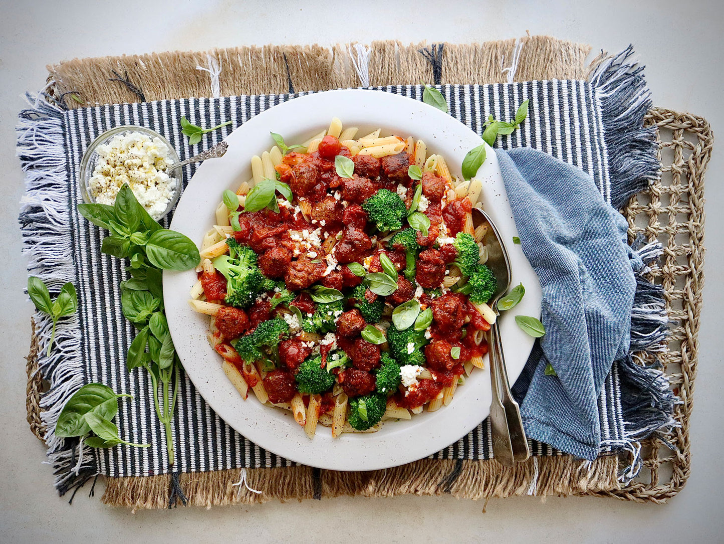 Organic Beef Sausage Balls - with Tomato and Penne | Harris Farm Online