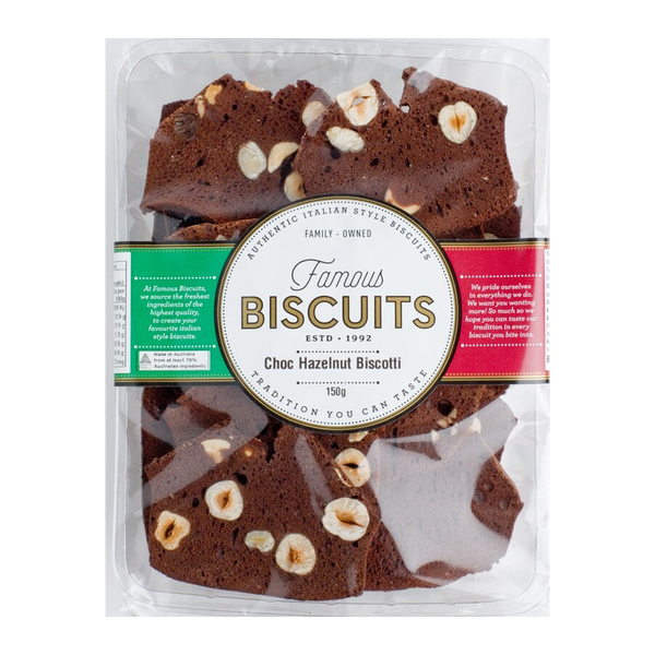 Famous Biscuits Choc Hazlenut Biscotti 150g