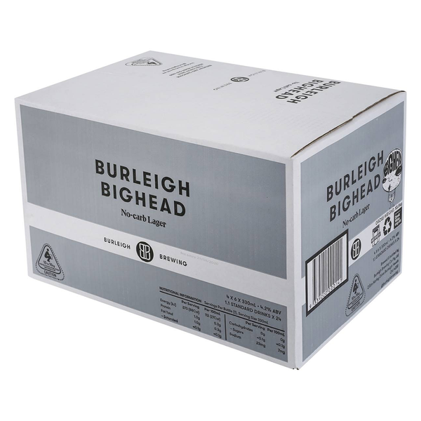 Burleigh Brewing Bighead No Carb Lager Case 24 x 330ml