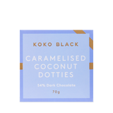 Koko Black Dark Chocolate Caramelised Coconut Dark Dotties Cube 70g