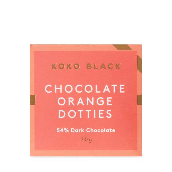 Koko Black Dark Chocolate Orange Dark Dotties Cube 70g