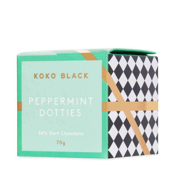 Koko Black Dark Chocolate Peppermint Dark Dotties Cube 70g