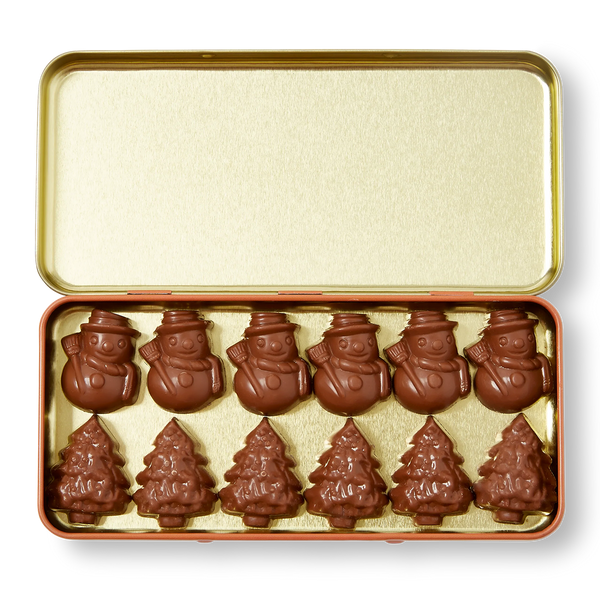 Koko Black Milk Chocolate Silly Snowmen and Topsy Trees Tin 150g