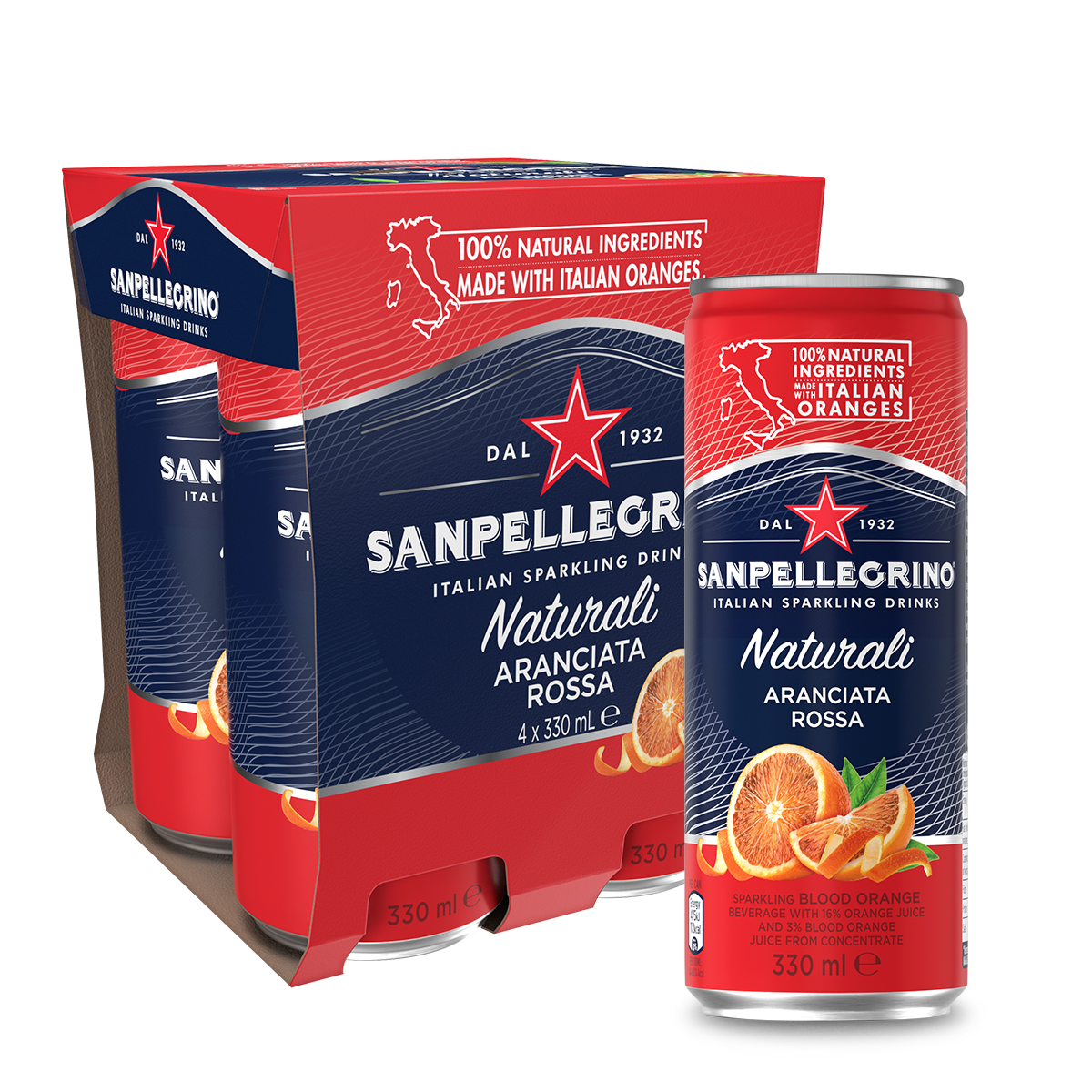 San Pellegrino Aranciata Rossa 4 x 330ml