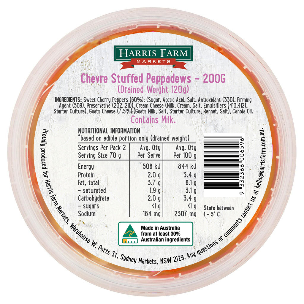 Harris Farm - Chevre Stuffed Peppadews | Harris Farm Online