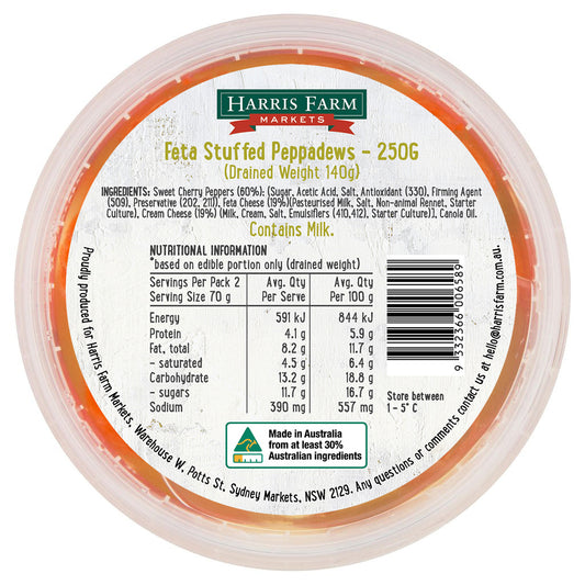 Harris Farm Feta Stuffed Pepperdews 250g