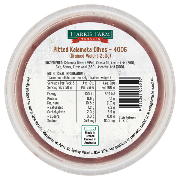 Harris Farm Olives Pitted Kalamata | Harris Farm Online