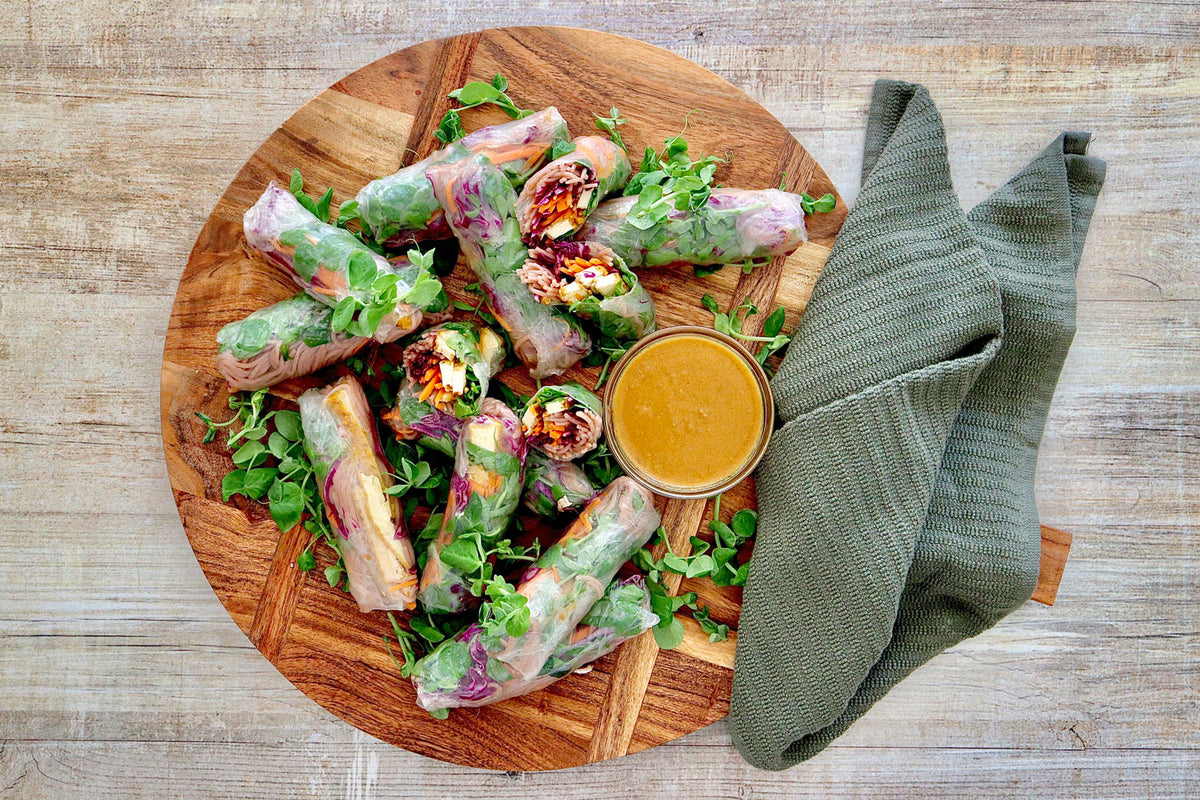 Satay Tofu Rice Paper Rolls with Peanut Sauce Harris Farm Markets