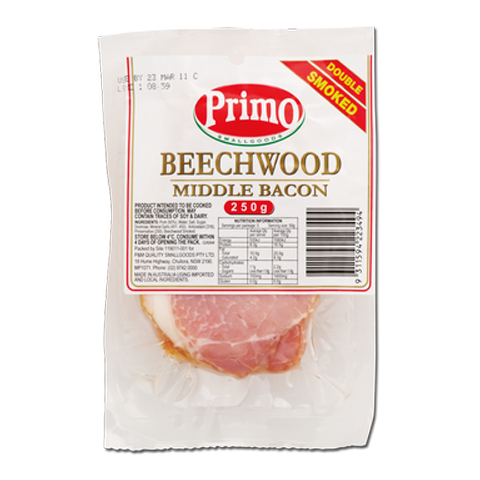 Bacon Beechwood Primo 250g , Frdg4-Deli - HFM, Harris Farm Markets
