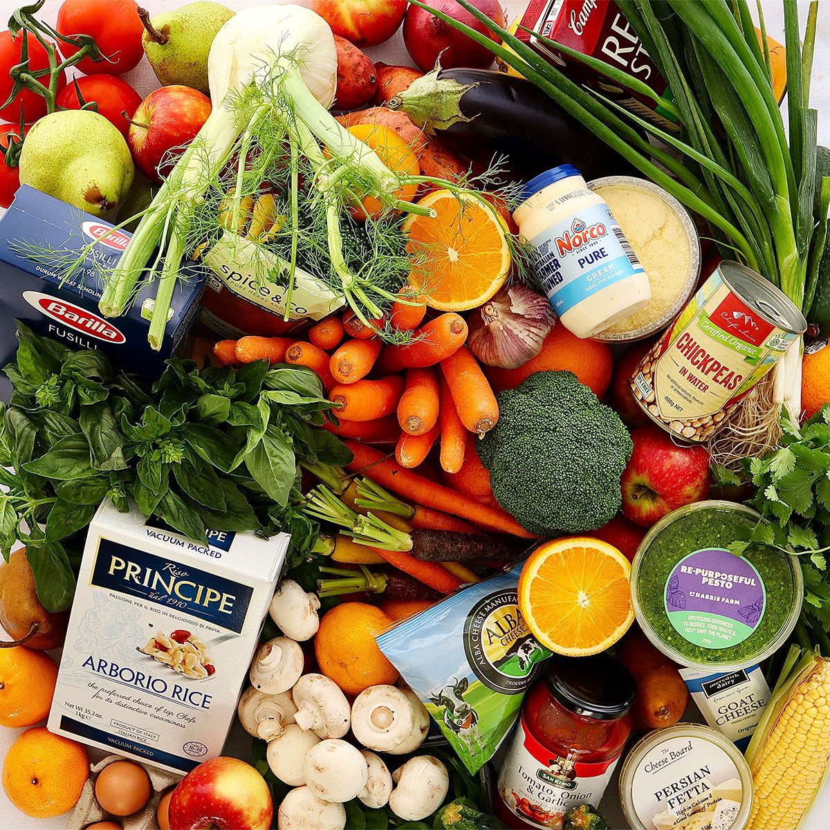 Dave's Vegetarian Recipe Box - Moroccan Eggplant, Wonton Stir Fry Noodles, Zucchini Pesto Cheese Risotto and Tomato Cheese Pasta Bake | Harris Farm Online