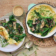 Asian Style Omelette - with Mixed Mushrooms and Choy Sum | Harris Farm Online