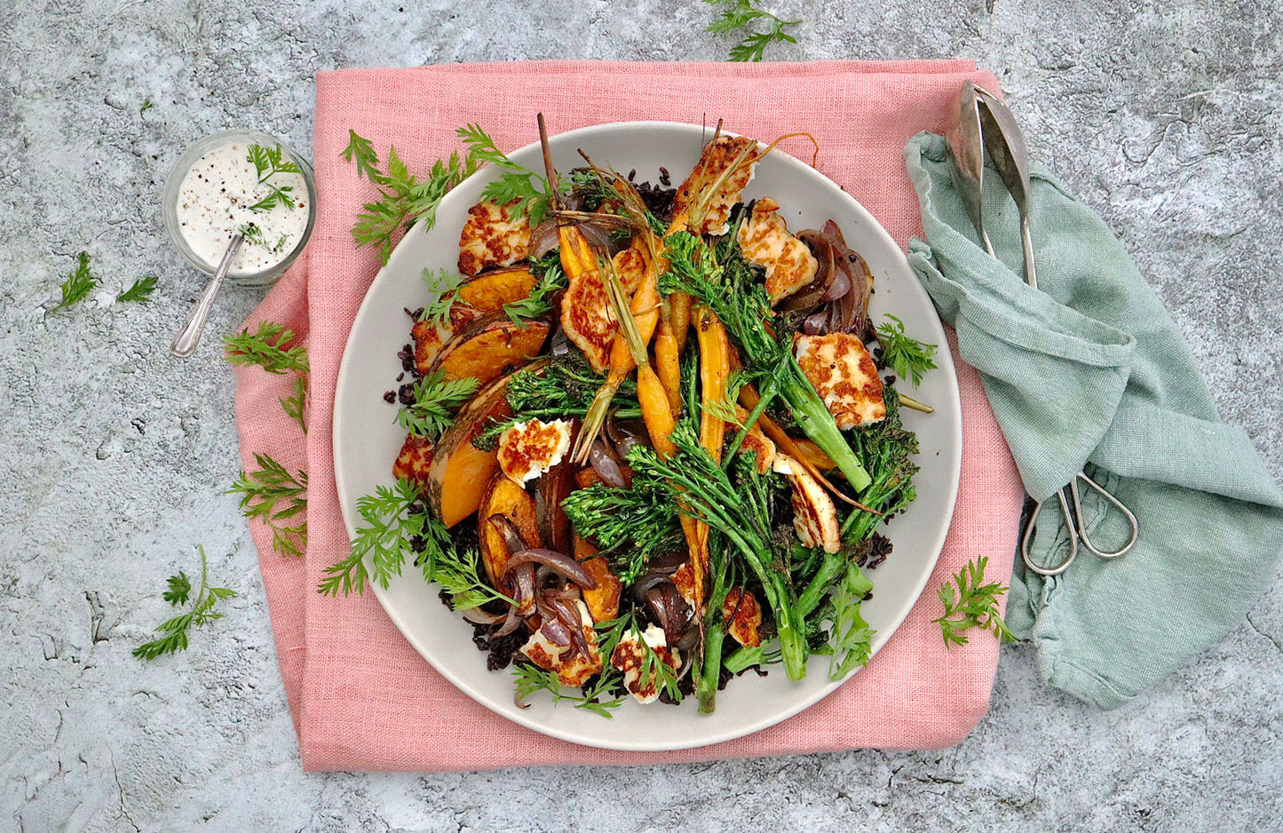 Halloumi and Roasted Vegetable Salad - with Greek Yoghurt Dressing | Harris Farm Online
