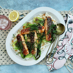 Honey Soy Salmon - with Asian Greens and Sticky Rice | Harris Farm Online