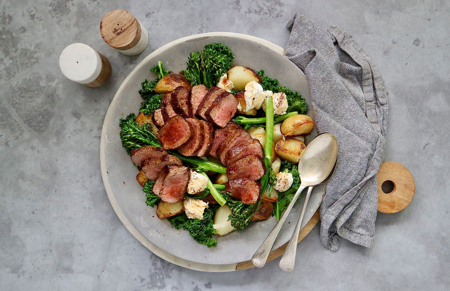 Lamb Backstrap - with Golden Potatoes and Labneh | Harris Farm Online