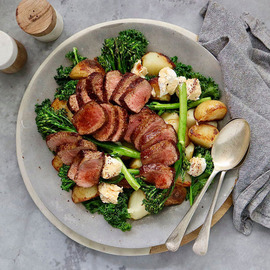 Lamb Backstrap - with Golden Potatoes and Labneh | Harris Farm Online