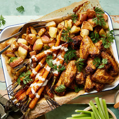 Peri Peri Chicken Wings - with Roasted Potatoes and Blue Cheese Dressing