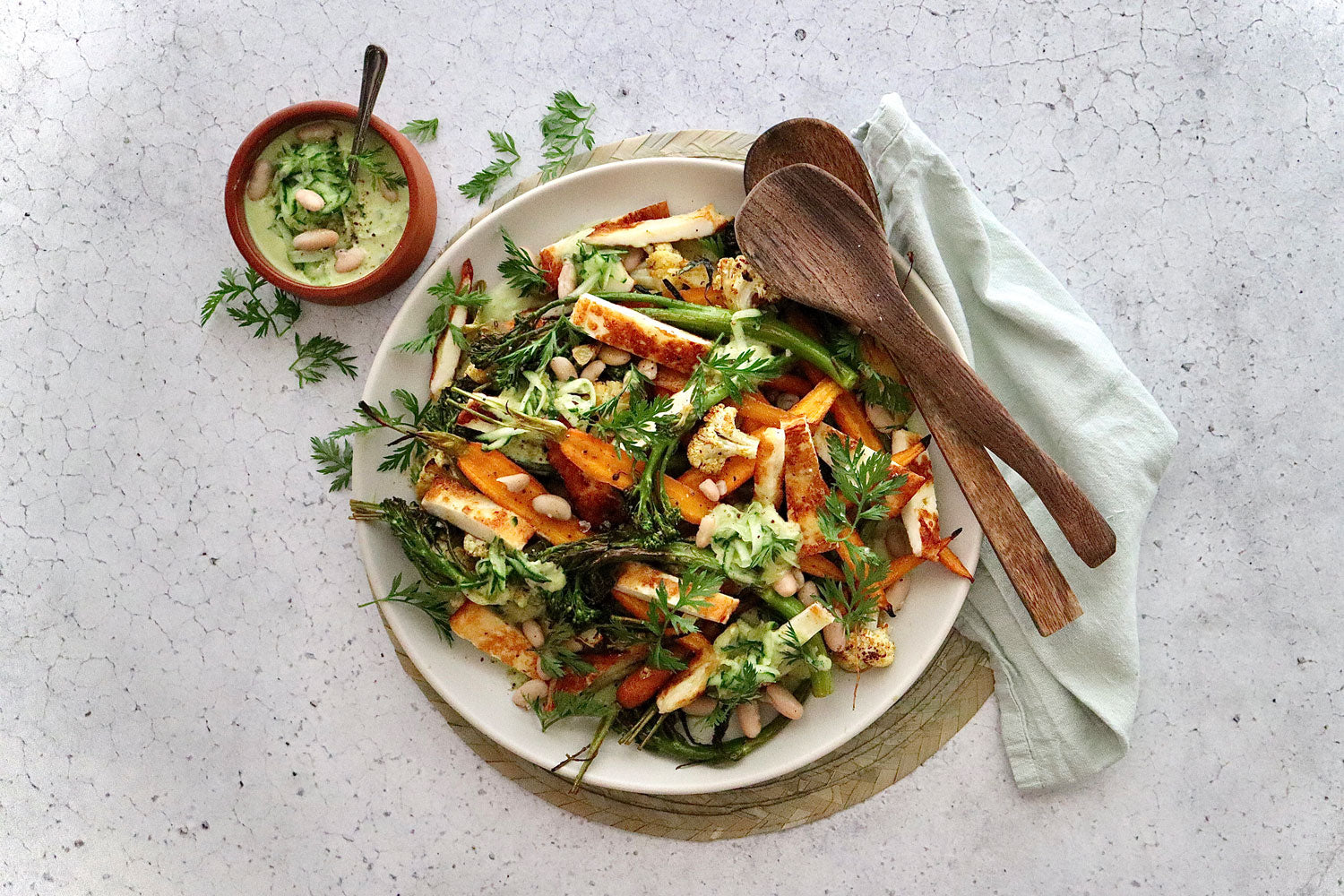 Moroccan Roasted Vegetables - with Halloumi and Cannellini Bean Puree |  Harris Farm Online