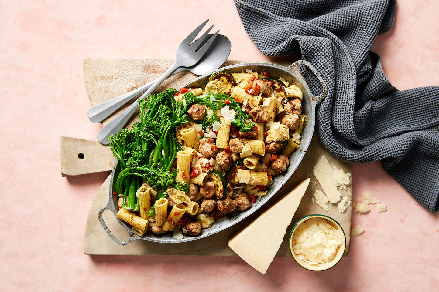 Pork Sausage Rigatoni - with Bocconcini and Pesto | Harris Farm Online