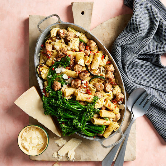 Pork Sausage Rigatoni - with Bocconcini and Pesto | Harris Farm Online