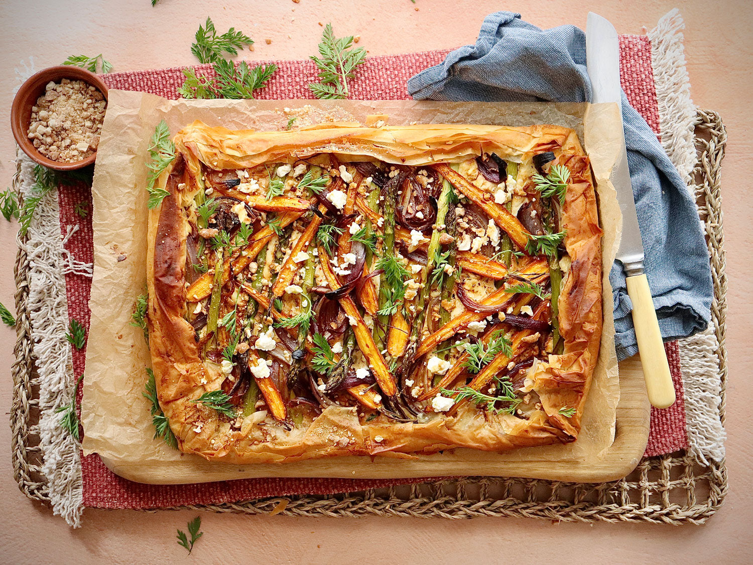 Ricotta Asparagus and Dutch Carrot Filo Galette | Harris Farm Online