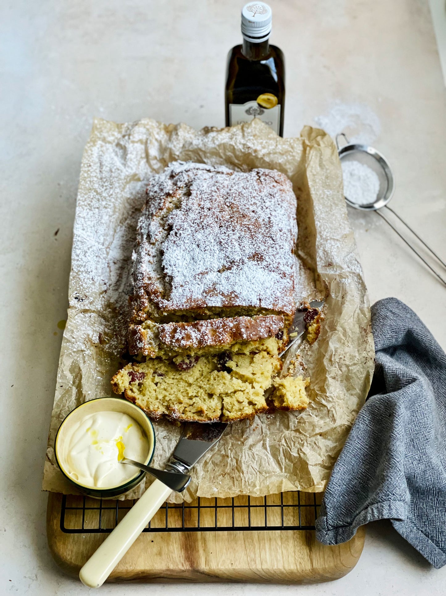 Olive Oil Pear and Lemon Cake - with Vanilla Double Cream | Harris Farm Online