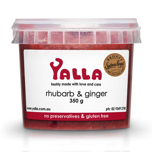 Yalla Rhubarb & Ginger Compote 350g , Frdg3-Dessert - HFM, Harris Farm Markets
 - 1