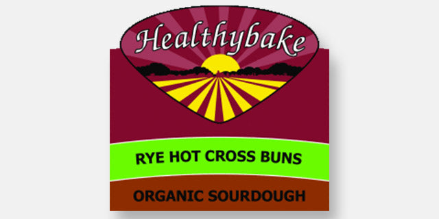 Healthybake - Rye Hot Cross Buns - Organic Sourdough (6pk, 500g)