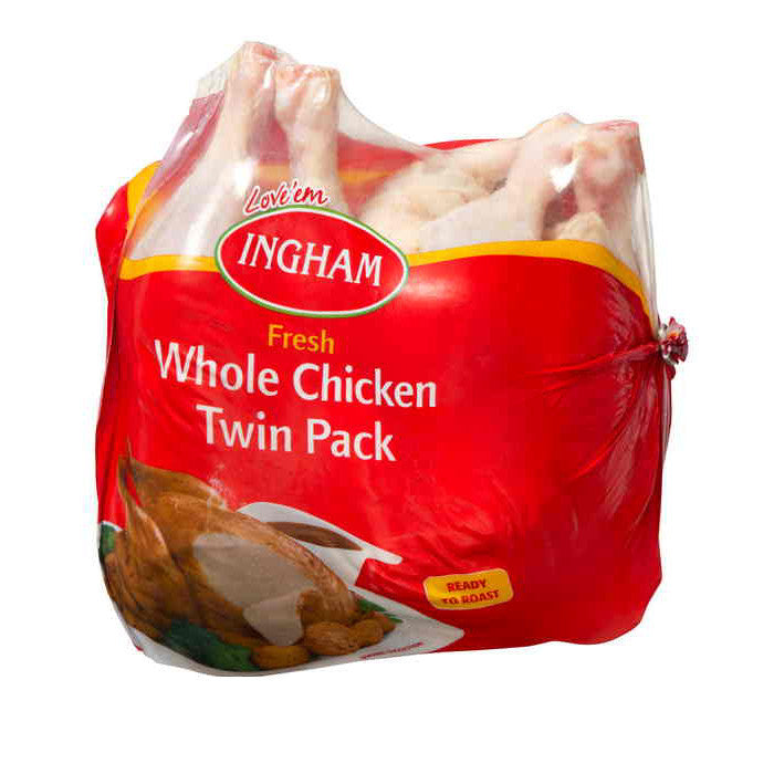 Chicken Whole Twin Pack Ingham 1.6-2 kg , Frdg5-Meat - HFM, Harris Farm Markets
