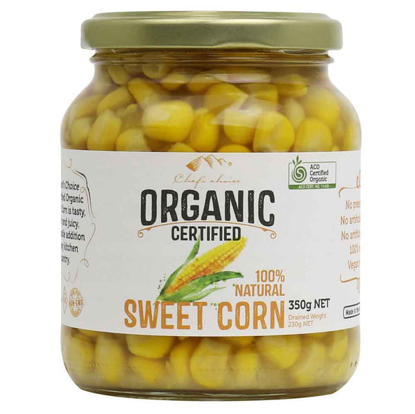 Chefs Choice Organic Sweet Corn 350g