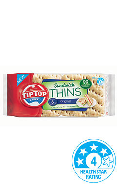 Tip Top Sandwich Thins Original x6 240g