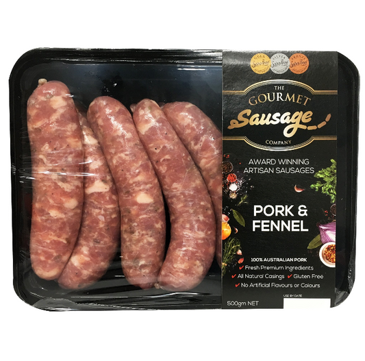 Shortdate The Gourmet Sausage Pork and Fennel Sausages 500g