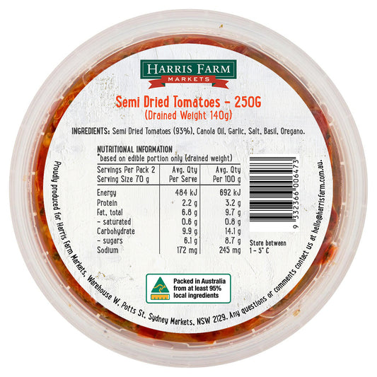 Harris Farm - Antipasti Semi Dried Tomato Marinated (250g)