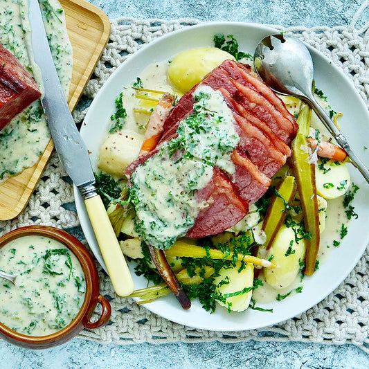 Slow Cooked Corned Beef - with Fennel and Mustard Sauce  | Harris Farm Online