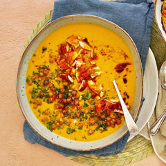Carrot Soup - with Roasted Chickpeas and Halloumi | Harris Farm Online