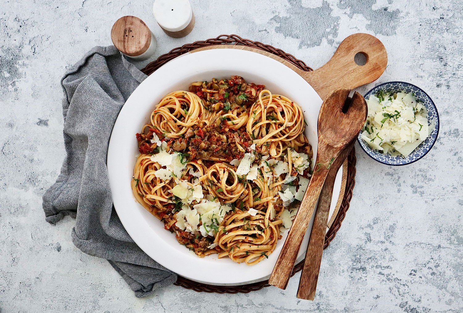 Semi Sundried Tomato, Olive and Capers Linguini - with Pecorino | Harris Farm Online