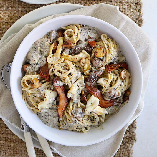 Spaghetti- with Creamy Mixed Mushrooms and Truffle Pecorino  | Harris Farm Online