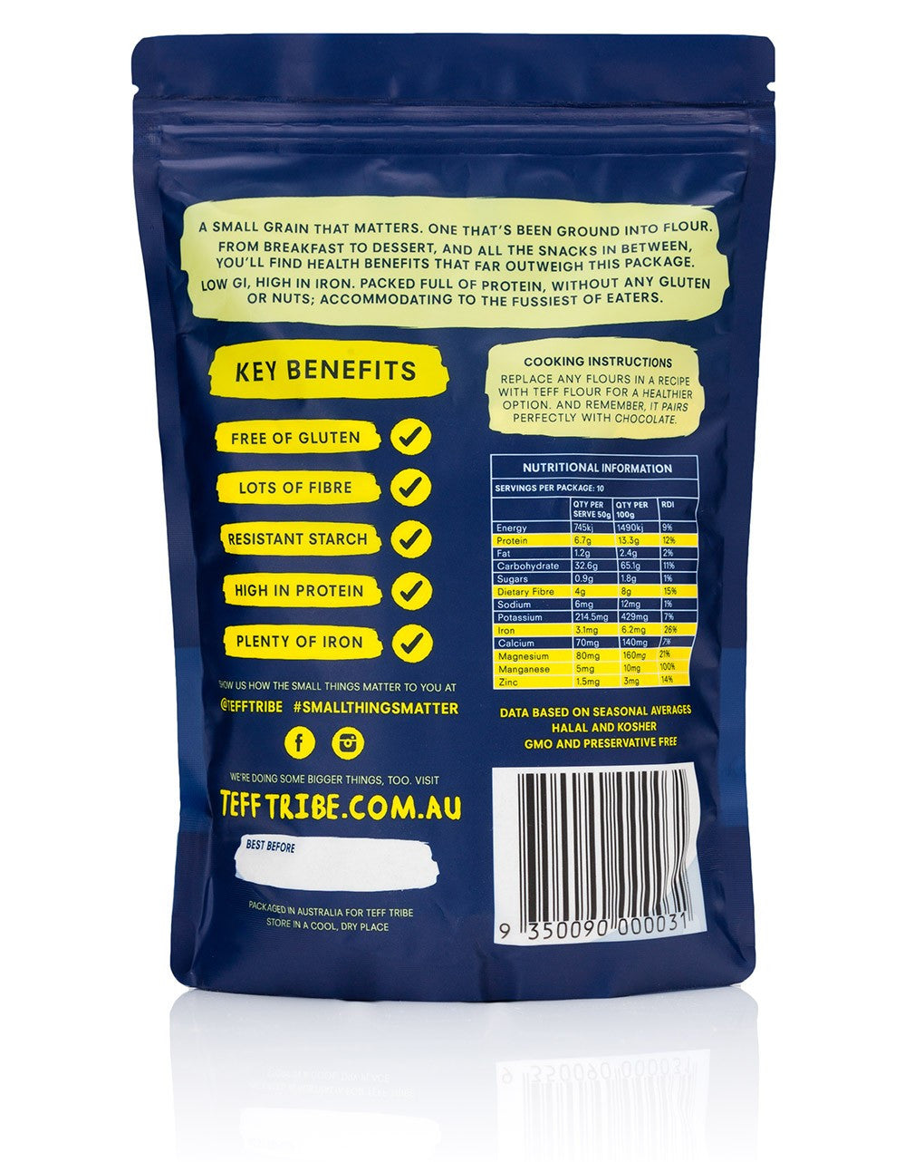 Teff Tribe Ivory Flour 500g , Grocery-Grains - HFM, Harris Farm Markets
 - 2