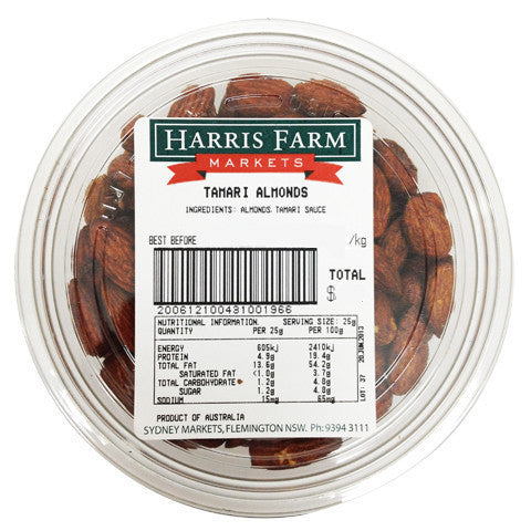 Tamari Almonds Tub 200g , Grocery-Nuts - HFM, Harris Farm Markets
