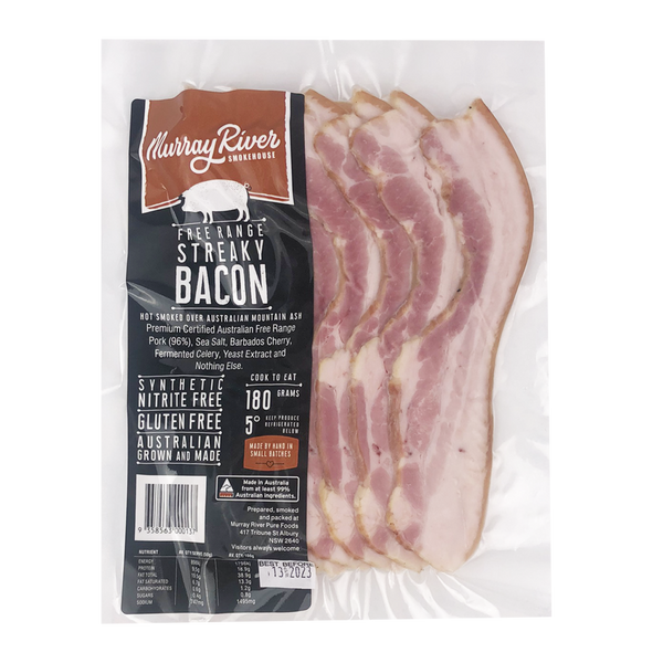 Murray River Smokehouse Streaky Bacon 180g